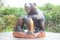 Large Carved Wooden Bear with Cub and Salmon 7