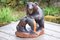 Large Carved Wooden Bear with Cub and Salmon 1