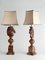 Hand-Carved Brown Alabaster Knight Horse Head Table Lamps, 1970s, Set of 2 3