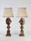 Hand-Carved Brown Alabaster Knight Horse Head Table Lamps, 1970s, Set of 2 10