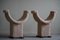 Spanish Sculptural Stools in Lambswool, 1930s, Set of 2 2