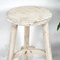 Vintage Round Wooden White Stool 6