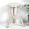 Vintage Round Wooden White Stool 7