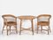 Vintage Tisch und Stühle aus Korbgeflecht, 1920, 3er Set 1