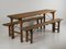 Vintage Outdoor Table and Benches, 1950, Set of 3 3