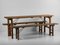 Vintage Outdoor Table and Benches, 1950, Set of 3, Image 2