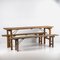 Vintage Outdoor Table and Benches, 1950, Set of 3, Image 1