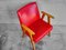 Roter Vintage Sessel mit Armlehnen, 1960er 4