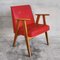 Roter Vintage Sessel mit Armlehnen, 1960er 1