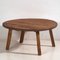 Runder niedriger Tisch aus Holz mit Metallkante 1