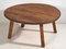 Runder niedriger Tisch aus Holz mit Metallkante 3