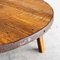 Runder niedriger Tisch aus Holz mit Metallkante 2