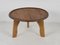 Round Wooden Side Table with Metal Rim, 1920s 4