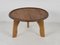 Tavolino rotondo in legno con bordo in metallo, anni '20, Immagine 4