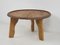 Tavolino rotondo in legno con bordo in metallo, anni '20, Immagine 6
