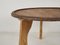 Tavolino rotondo in legno con bordo in metallo, anni '20, Immagine 2
