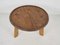Tavolino rotondo in legno con bordo in metallo, anni '20, Immagine 5