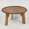 Round Wooden Side Table with Metal Rim, 1920s 1