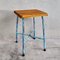 Industrial Style Wood and Metal Stool, France, 1950s 1