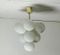 Lámpara de araña con bolas de nieve de vidrio blanco y metal, años 60, Imagen 1