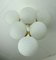 White Glass & Metal Snowball Chandelier, 1960s 12