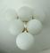 White Glass & Metal Snowball Chandelier, 1960s, Image 12