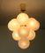White Glass & Metal Snowball Chandelier, 1960s 2