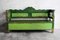 Antique Decorative Bench in Green, Hungary, 1920s 2