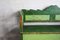 Antique Decorative Bench in Green, Hungary, 1920s, Image 3