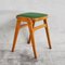 Vintage Stool with Green Seat, Austria, 1950s, Image 3