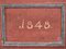 Antiker roter Holzkoffer, 1848 8