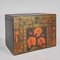 Antique Wooden Box with Illustrations of Peonies, China, 1900s 1