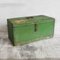 Small Antique Green Wooden Chest, 1910s 1