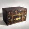 Wooden Opera Trunk with Flora and Fauna Illustrations, 1900s 1