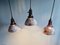 Lámparas colgantes industriales de vidrio de mercurio, Francia, años 30. Juego de 3, Imagen 18