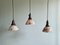 Industrial Mercury Glass Pendant Lights, France, 1930s, Set of 3 1