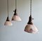 Industrial Mercury Glass Pendant Lights, France, 1930s, Set of 3, Image 4