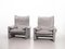 Set of Grey Leather Maralunga Lounge Chairs by Vico Magistretti for Cassina, 1970s 4
