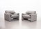 Grey Leather Maralunga Lounge Chairs by Vico Magistretti for Cassina, 1970s, Set of 2 1