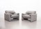 Set of Grey Leather Maralunga Lounge Chairs by Vico Magistretti for Cassina, 1970s 1