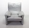 Set of Grey Leather Maralunga Lounge Chairs by Vico Magistretti for Cassina, 1970s 10