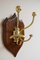 Victorian Brass and Oak Coat Hooks, 1880s 3