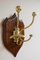 Victorian Brass and Oak Coat Hooks, 1880s, Image 3