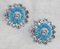 Mid-Century French Blue Glass and Chrome Vanity Button Hooks, 1960s, Set of 2 4