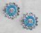 Mid-Century French Blue Glass and Chrome Vanity Button Hooks, 1960s, Set of 2, Image 4