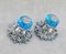 Mid-Century French Blue Glass and Chrome Vanity Button Hooks, 1960s, Set of 2, Image 5