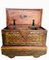 Cassettiera mercantile su ruote in legno intagliato e dipinto, Immagine 4