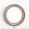 Large Round Mirror in Wood with Lighting, 1970s, Image 4