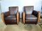 Vintage Brown Leather Club Chairs, 1970s, Set of 2, Image 1