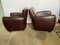 Vintage Brown Leather Club Chairs, 1970s, Set of 2 8